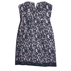 J. Crew Collection Blush And Black Sweetheart Lace Cocktail Dress Size 4